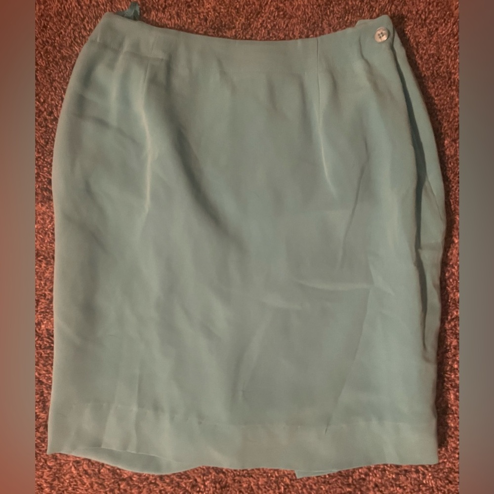Size 6 Jones New York Blue Silk Suit Skirt
